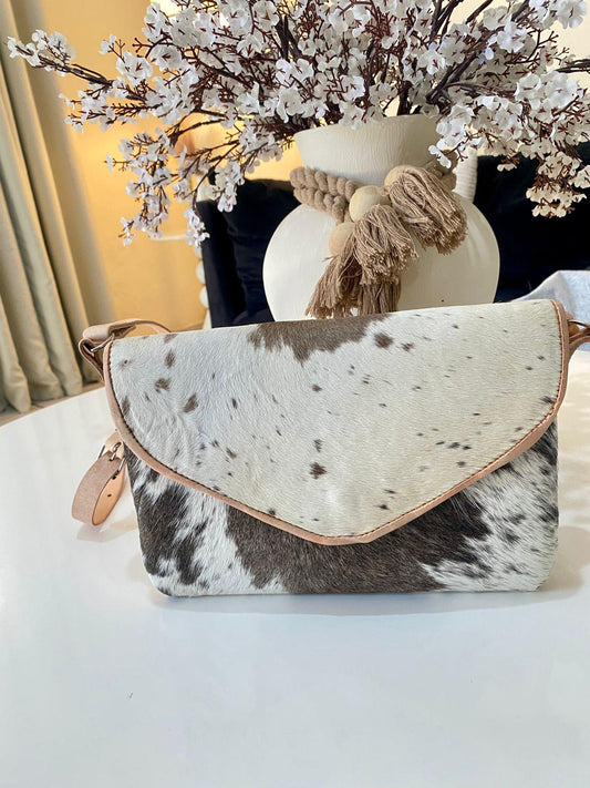 Hair-on Hide Crossbody Bag: Rustic Western Boho Leather Purse